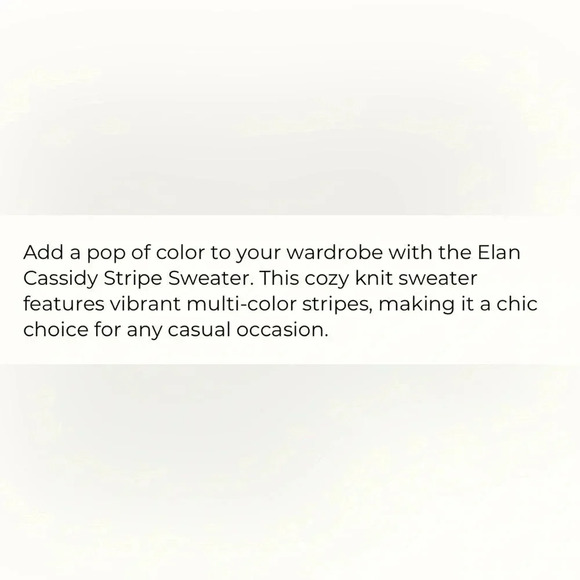 NWT Elan Cassidy Striped Sweater, Chunky, Relaxed, Black, Cream, Royal Blue, S - Picture 15 of 15